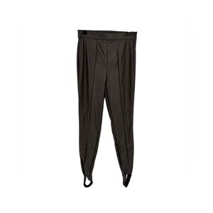 AFRM Sydney Stirrup Faux Leather Legging Dark Brown High Waist Stretch Winter M